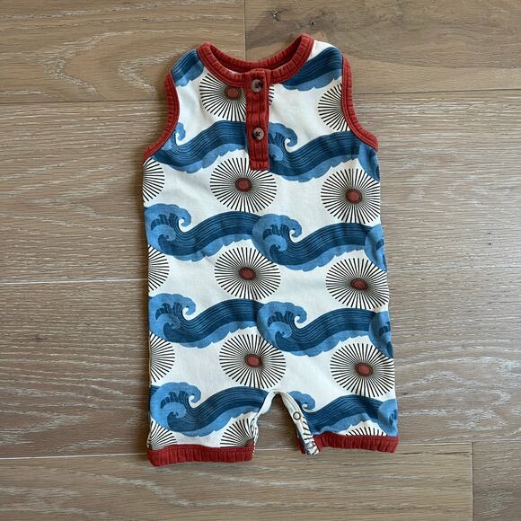Kate Quinn One Piece California Ocean Sunset Sleeveless Organic Romper 3-6 mo - Picture 1 of 3
